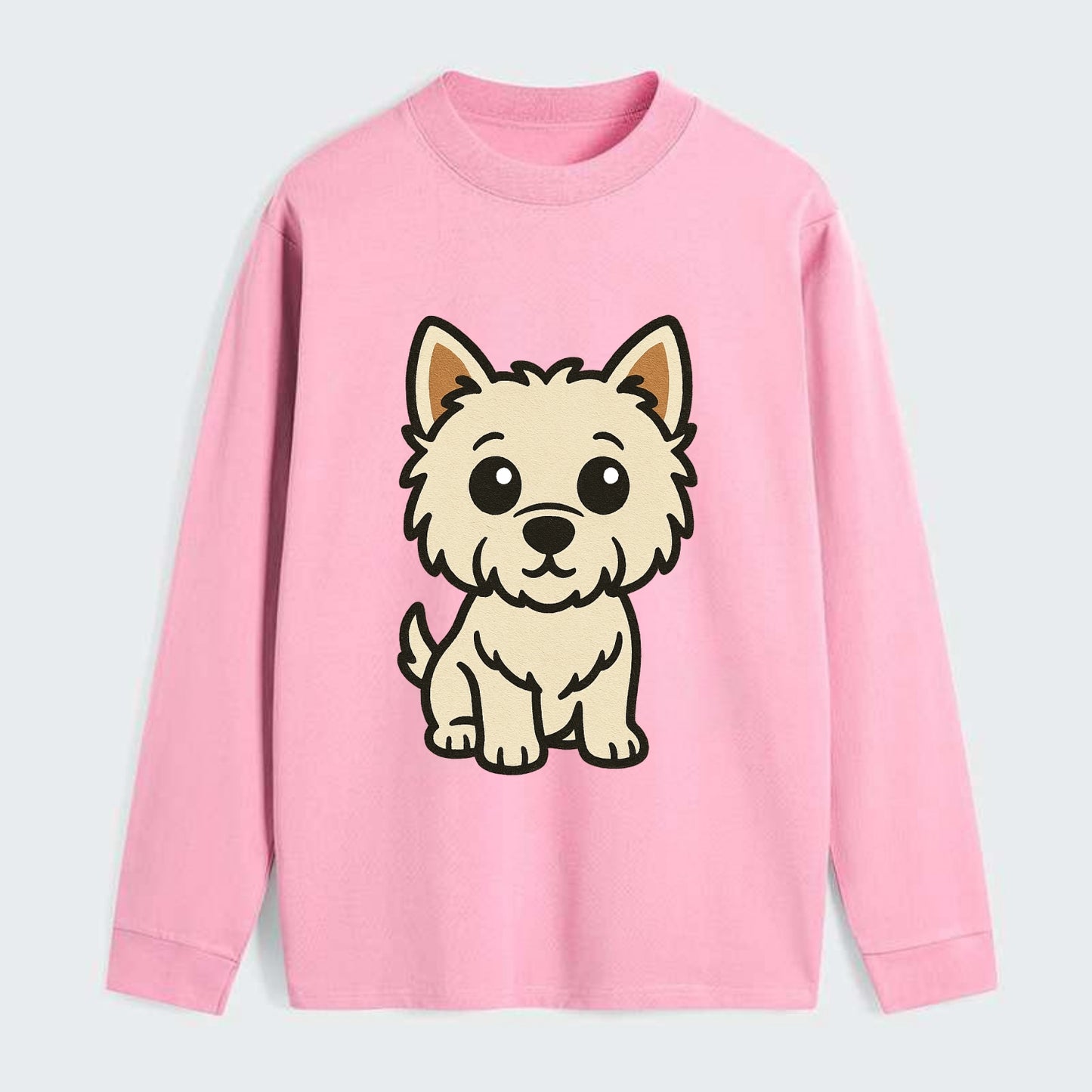 West Highland White Terrier - Alert standing pose - Classic Long Sleeve Shirt - Pink