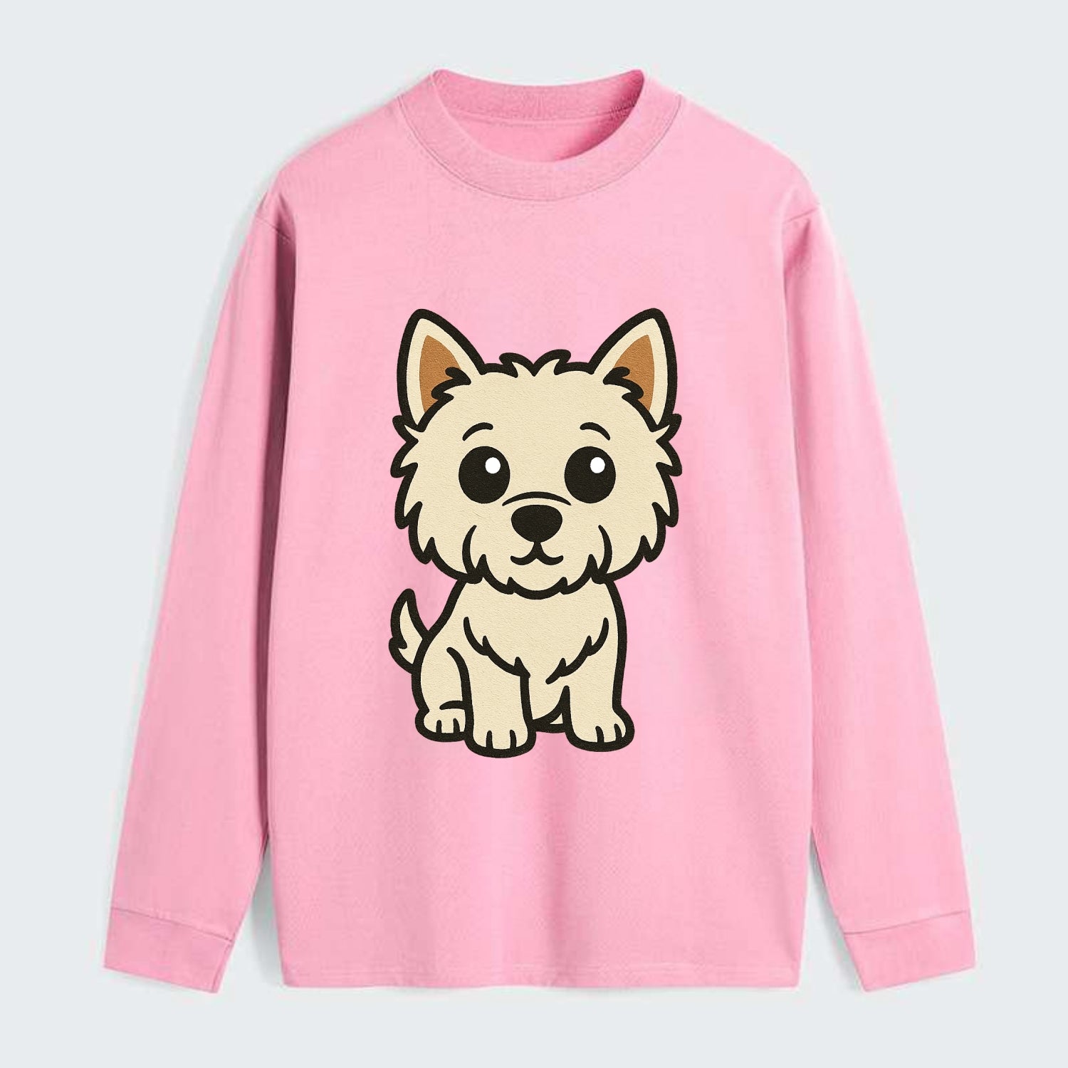 West Highland White Terrier - Alert standing pose - Classic Long Sleeve Shirt - Pink