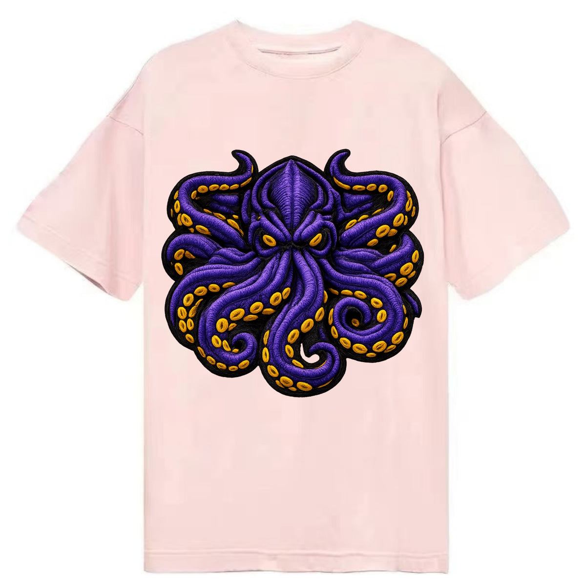 KRAKEN TENTACLES - sea monster in purple and black , deep sea - Classic T-shirt - Pink