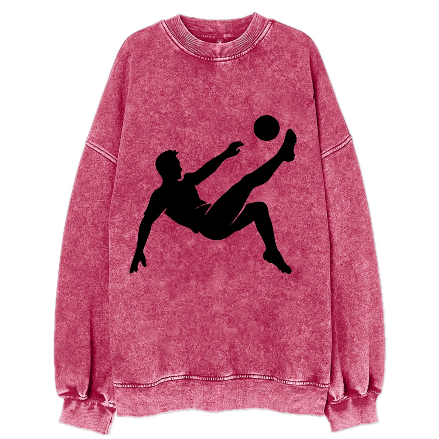 Soccer player kicking ball mid-air - Vintage Sweatshirt - Pink