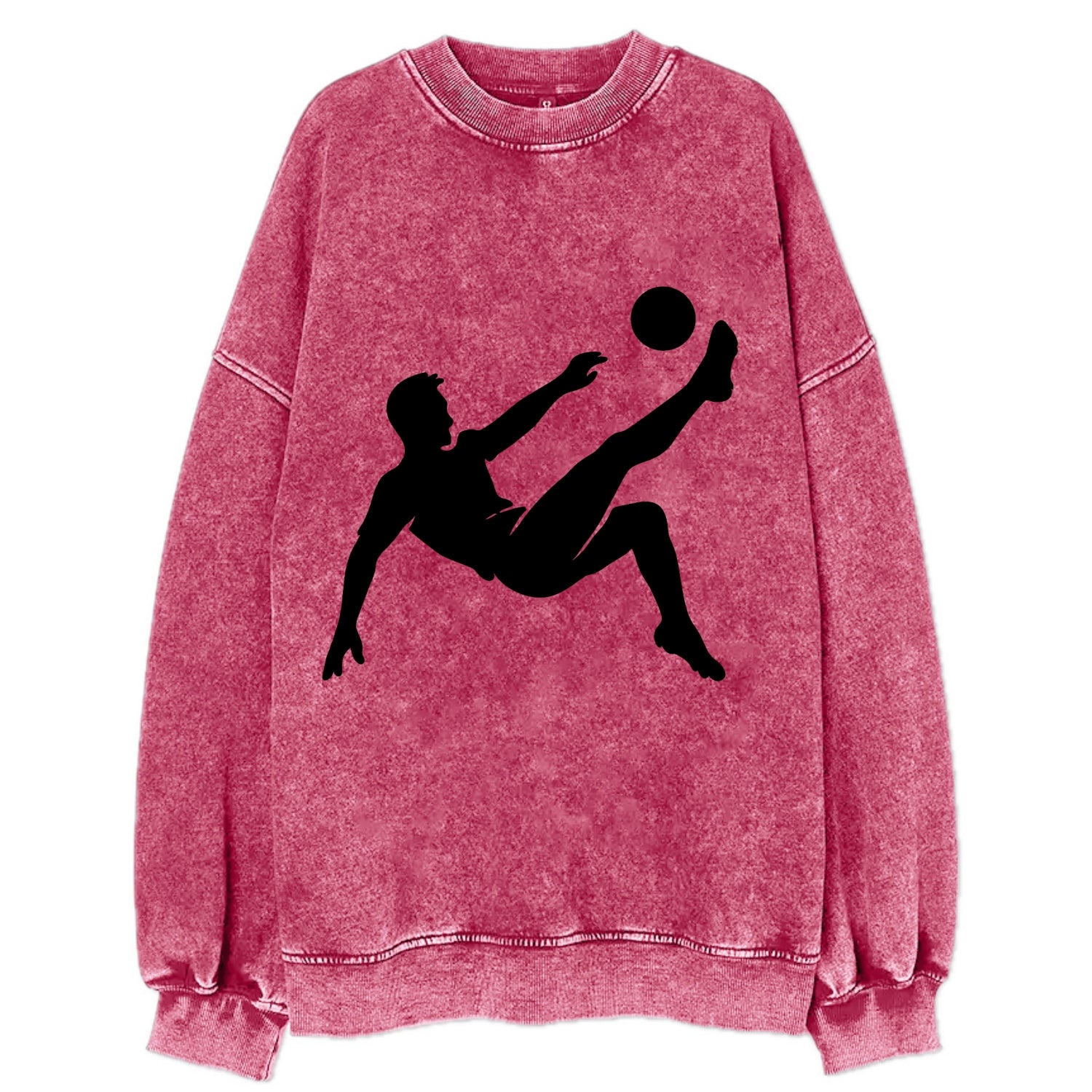 Soccer player kicking ball mid-air - Vintage Sweatshirt - Pink