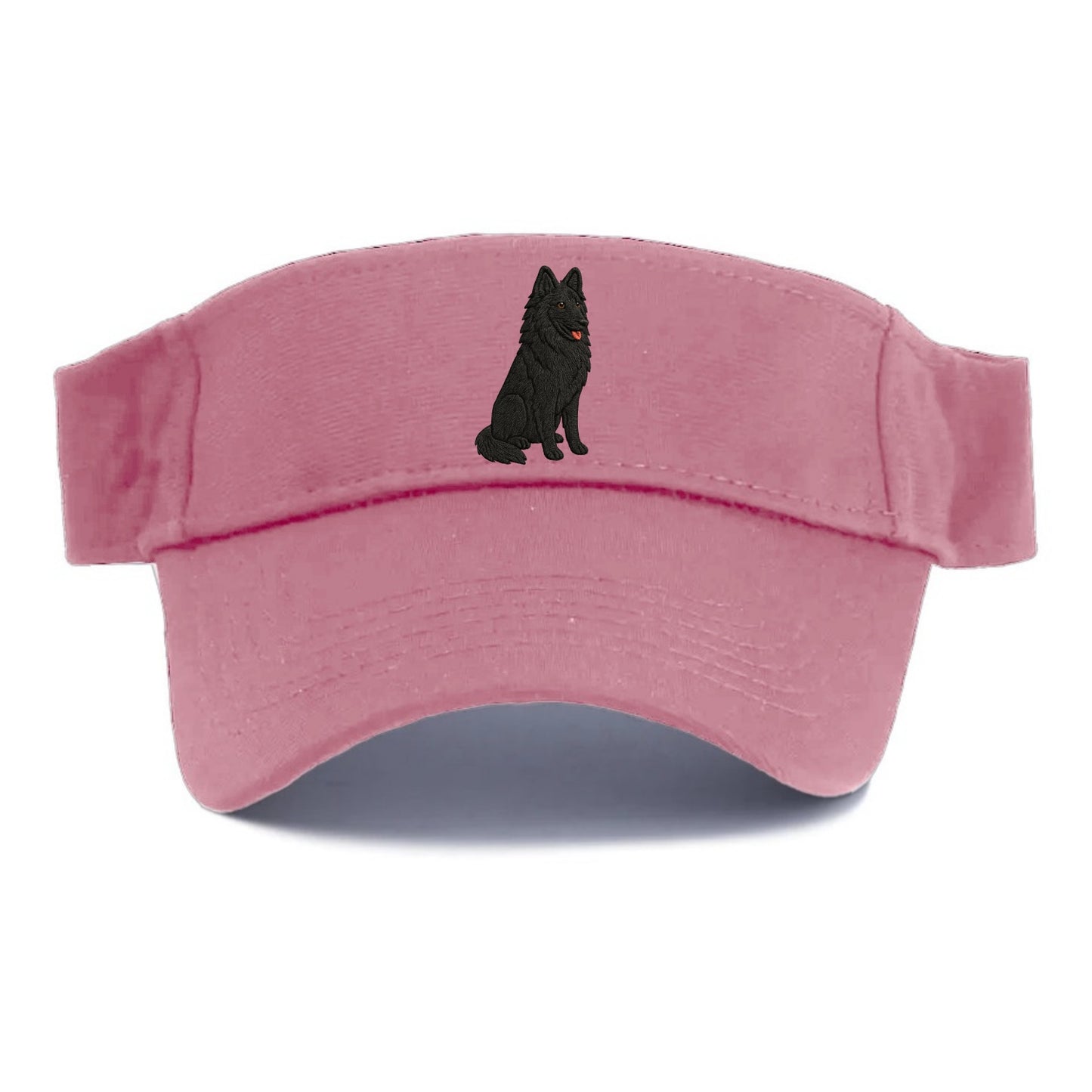 Belgian Sheepdog - Black long-haired embroidered pose - Visor - Pink