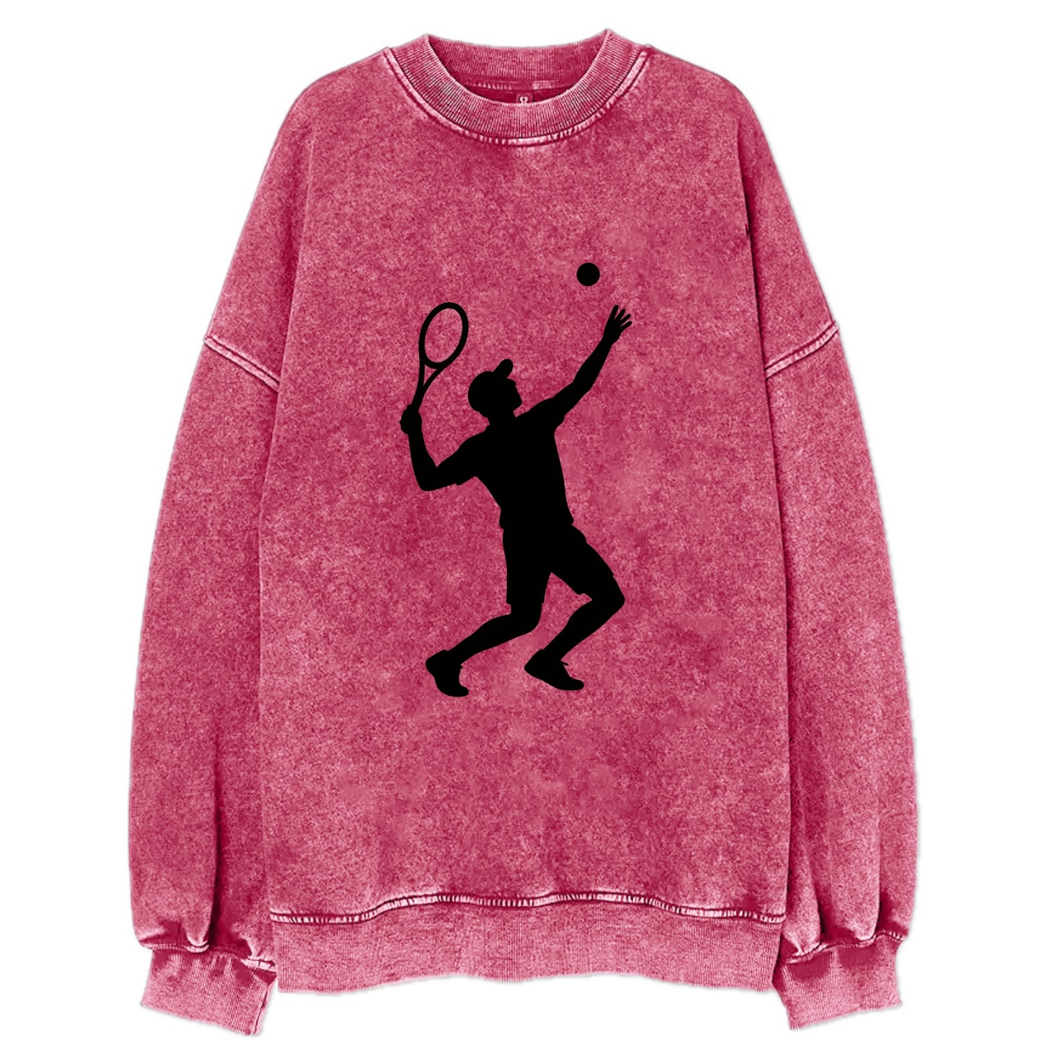 Tennis player serving powerful shot - Vintage Sweatshirt - Pink