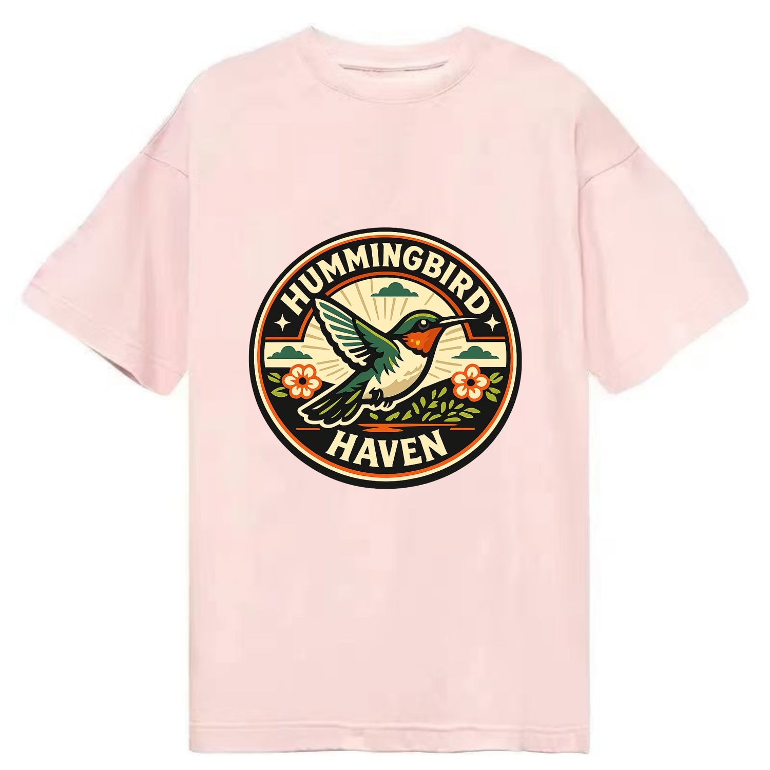 Hummingbird Sanctuary Emblem - Classic T-shirt - Pink