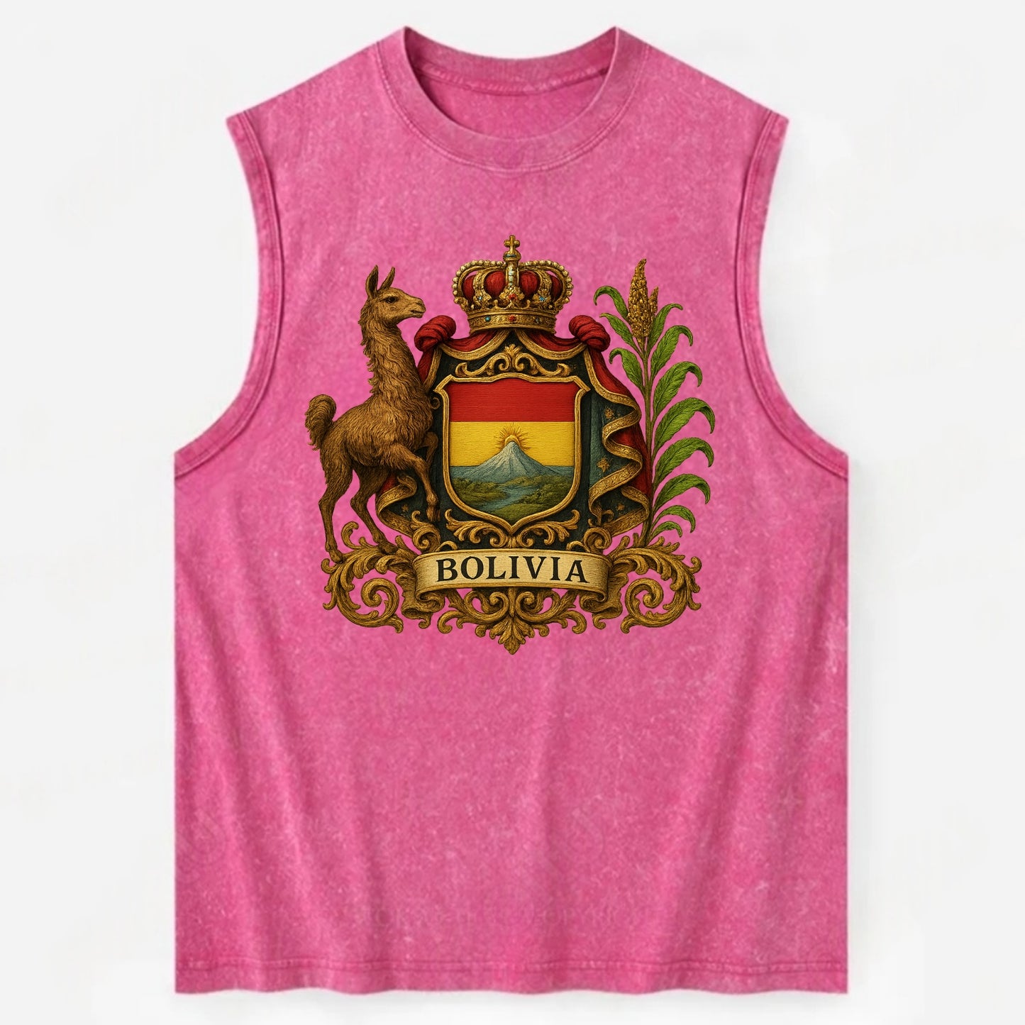 Bolivia Royal Logo  - Vintage Washed Tank - Pink