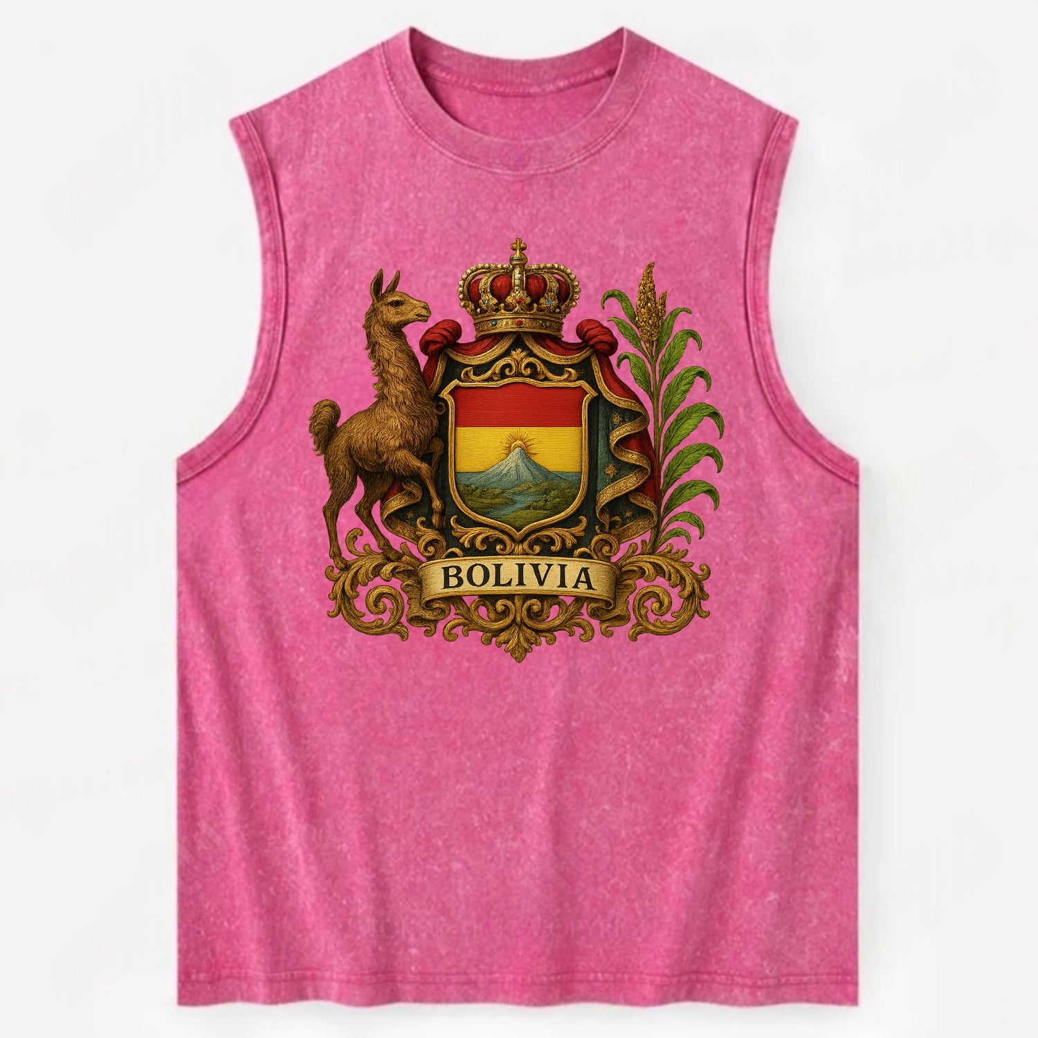 Bolivia Royal Logo  - Vintage Washed Tank - Pink