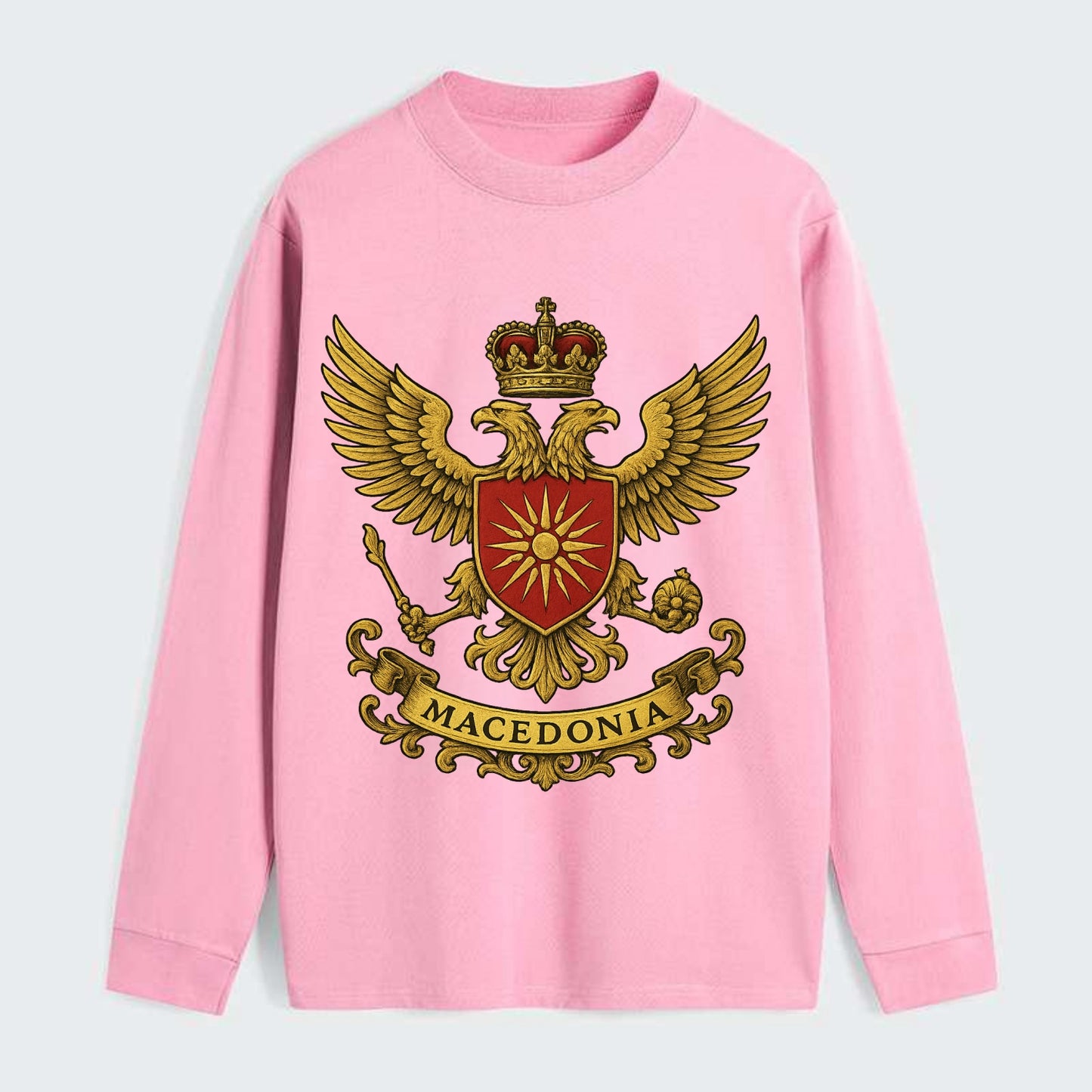 Macedonia Heritage Badge - Classic Long Sleeve Shirt - Pink