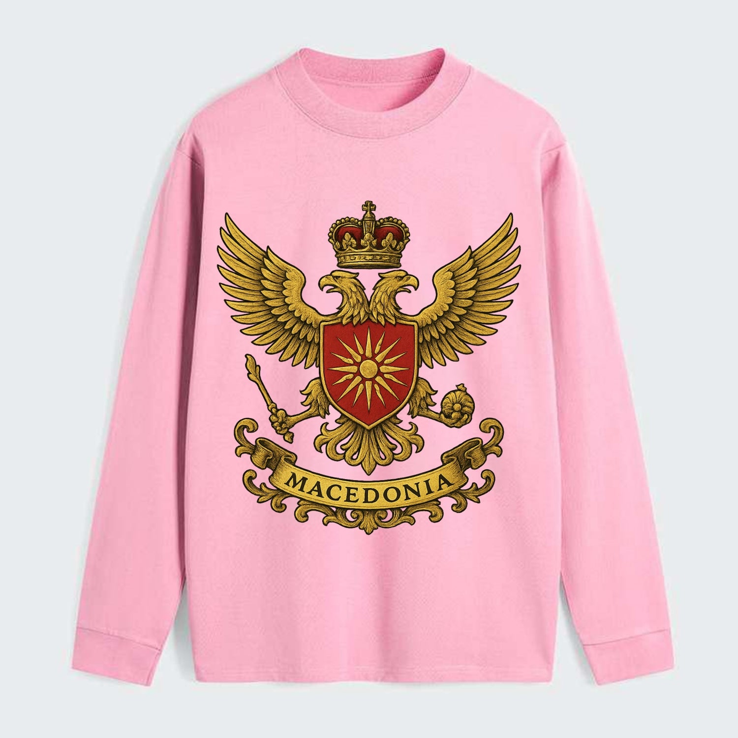 Macedonia Heritage Badge - Classic Long Sleeve Shirt - Pink