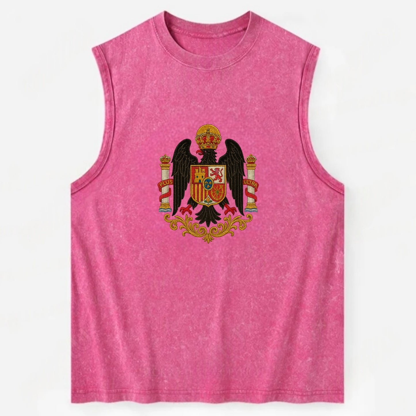 Imperial Eagle Of Spain Crest - Vintage Washed Tank - Pink