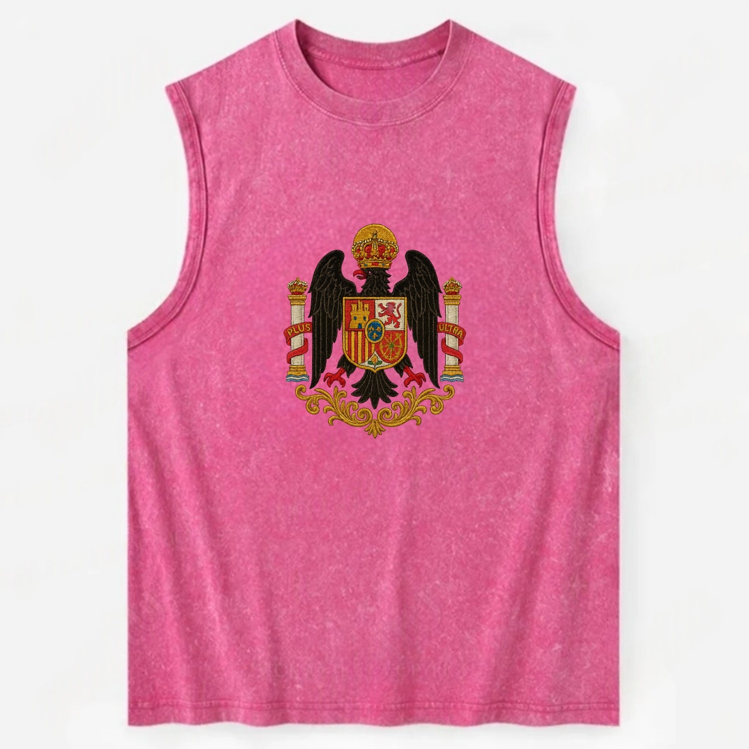 Imperial Eagle Of Spain Crest - Vintage Washed Tank - Pink