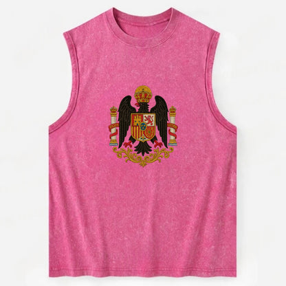 Imperial Eagle Of Spain Crest - Vintage Washed Tank - Pink