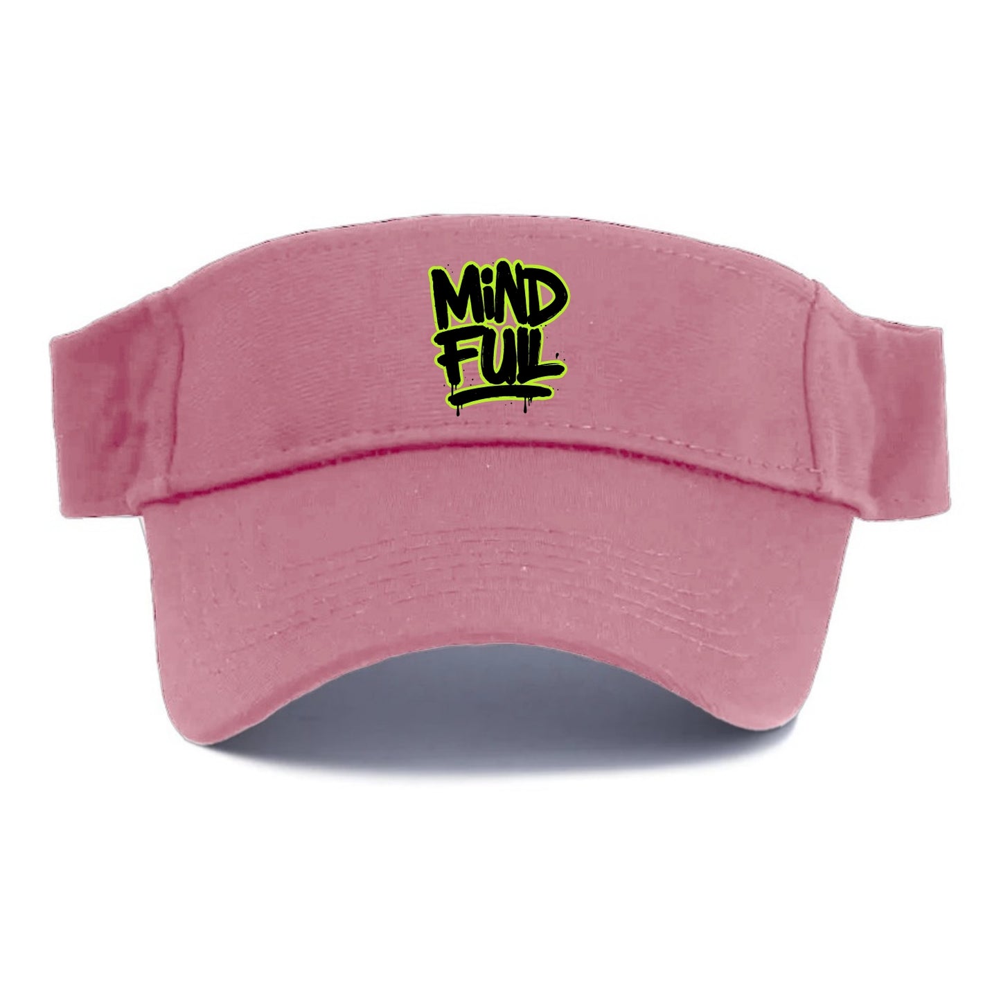 Bold typography design - "MINDFUL" - present awareness, conscious living - Visor - Pink