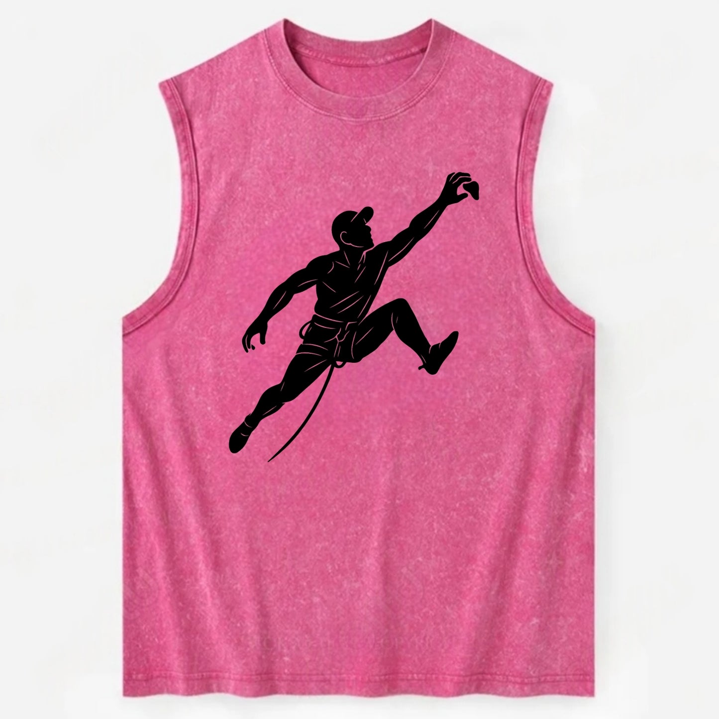 Rock wall climber reaching hold - Vintage Washed Tank - Pink