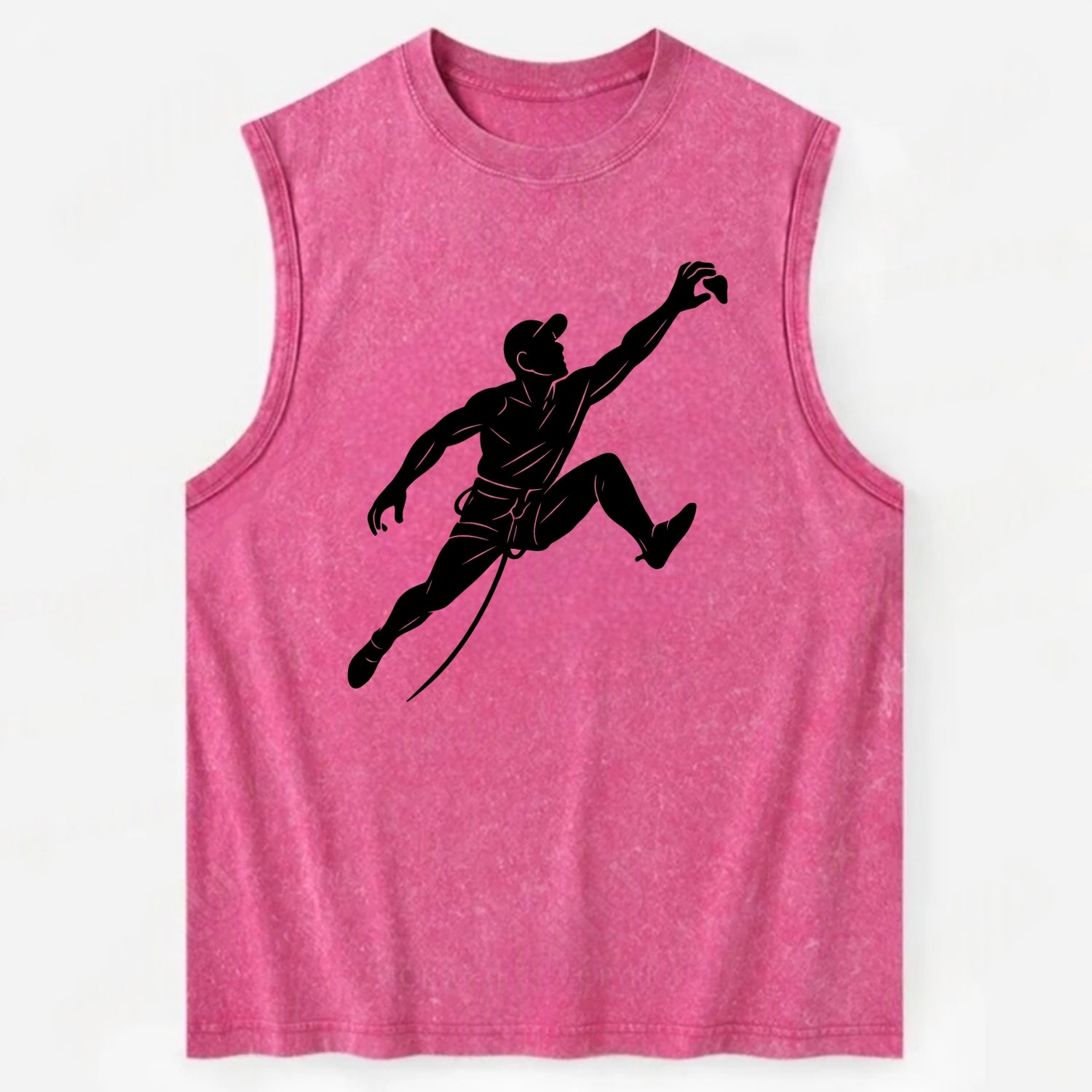 Rock wall climber reaching hold - Vintage Washed Tank - Pink