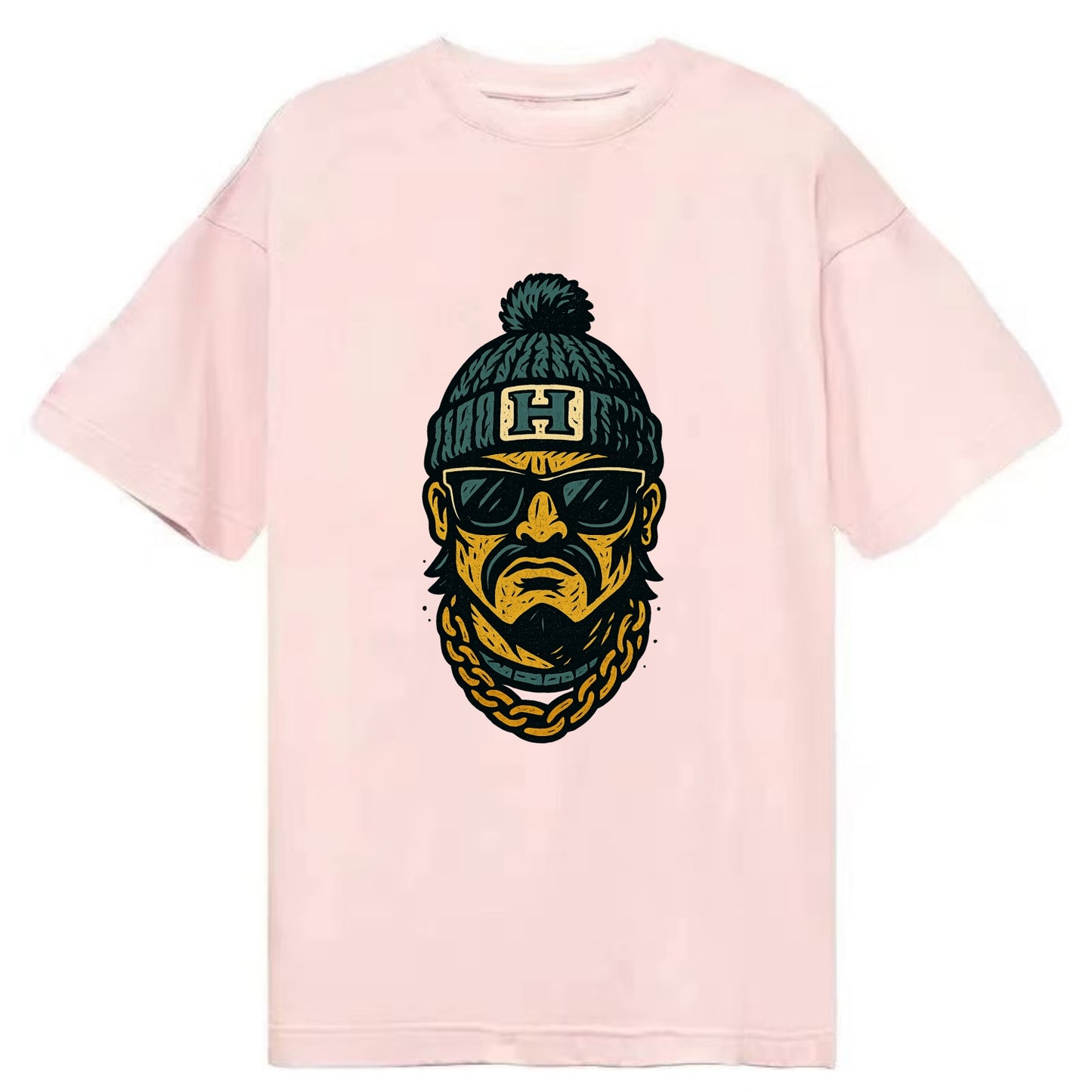Honolulu Warrior wearing Hawaii beanie with H patch - Classic T-shirt - Pink