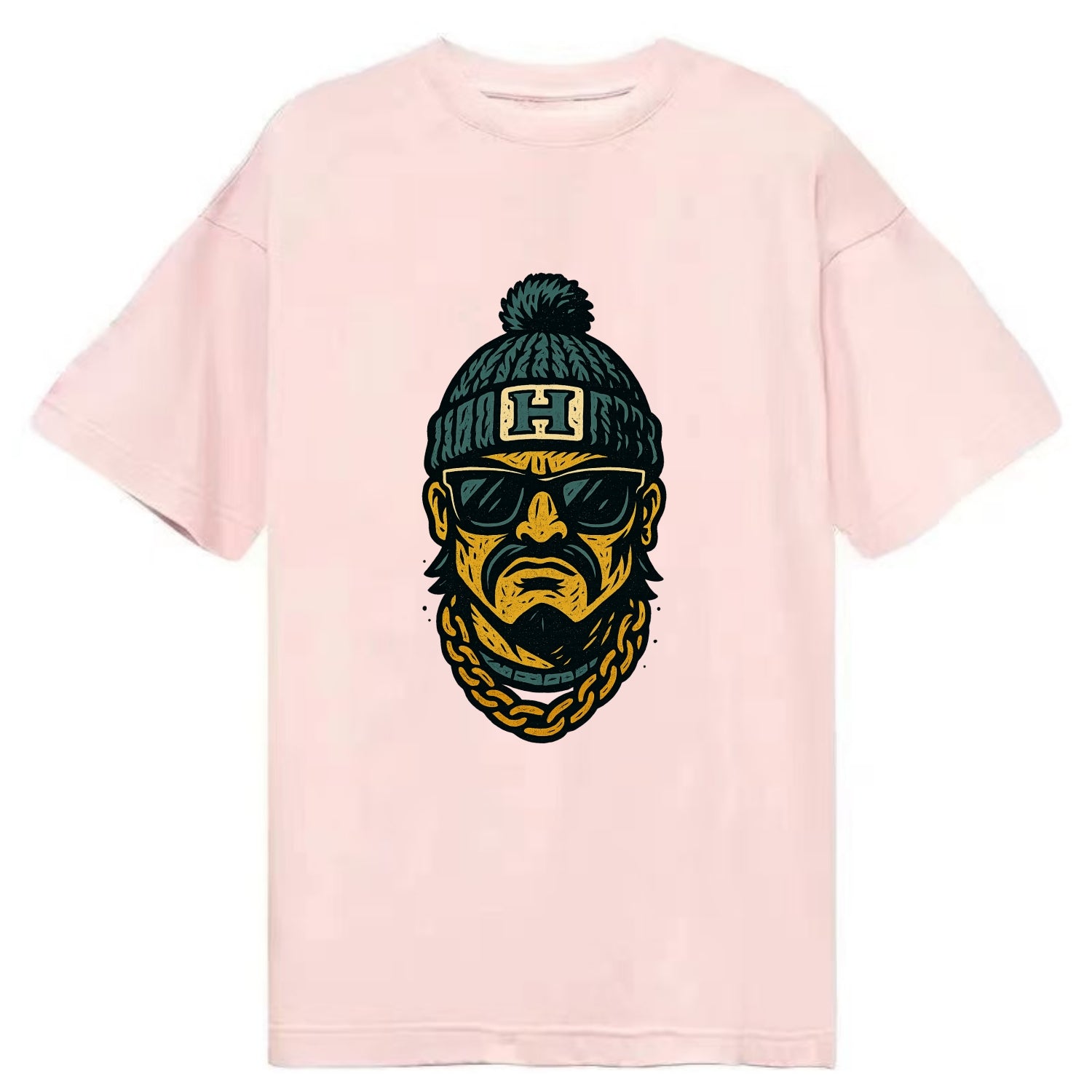 Honolulu Warrior wearing Hawaii beanie with H patch - Classic T-shirt - Pink