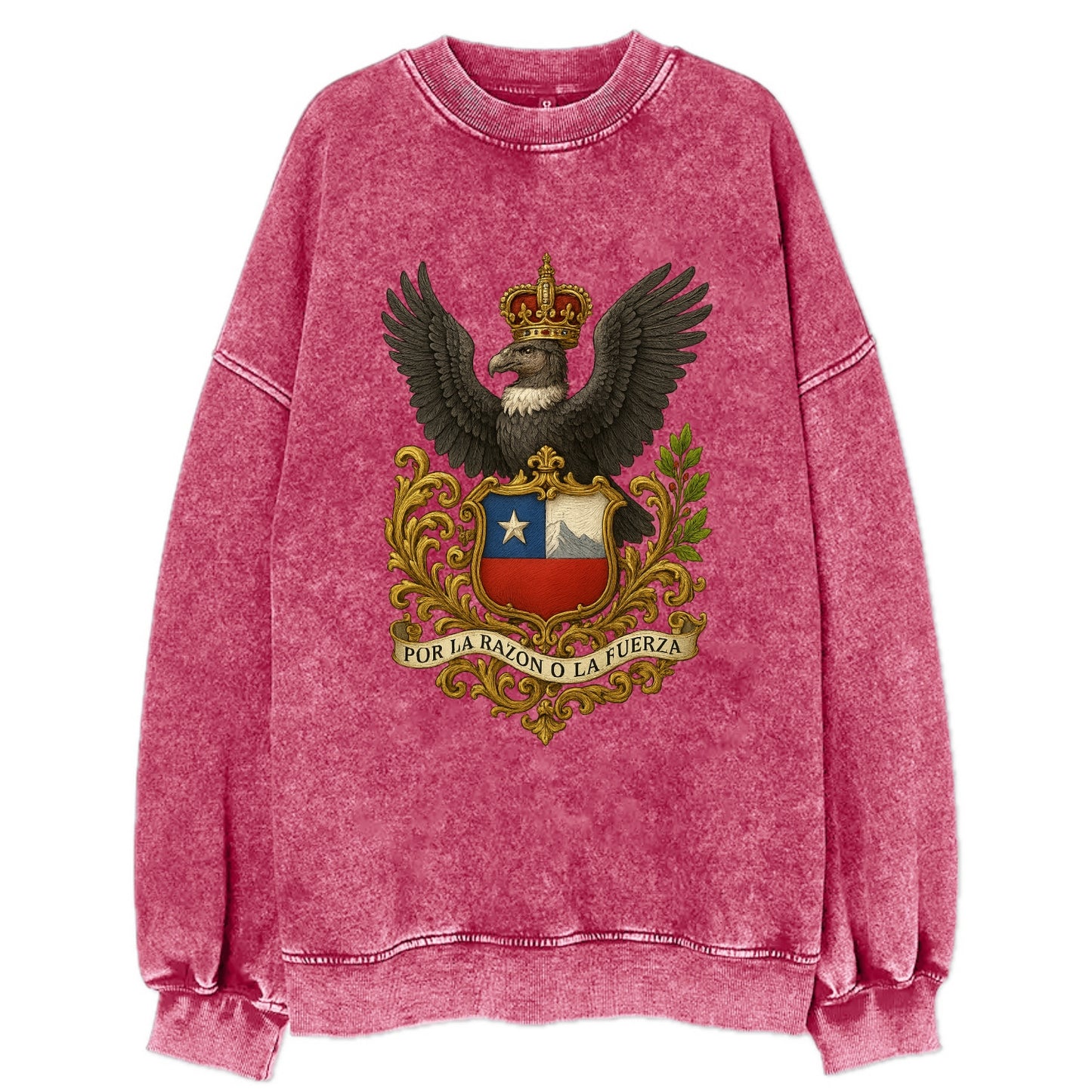 Chile Andean Condor Emblem  - Vintage Sweatshirt - Pink