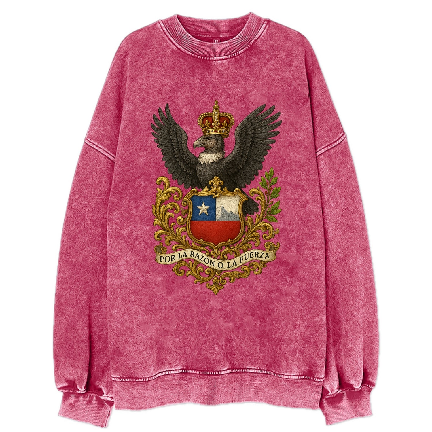 Chile Andean Condor Emblem  - Vintage Sweatshirt - Pink