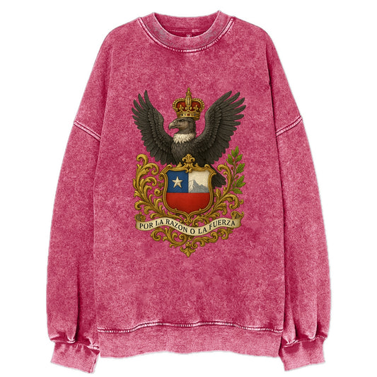 Chile Andean Condor Emblem  - Vintage Sweatshirt - Pink