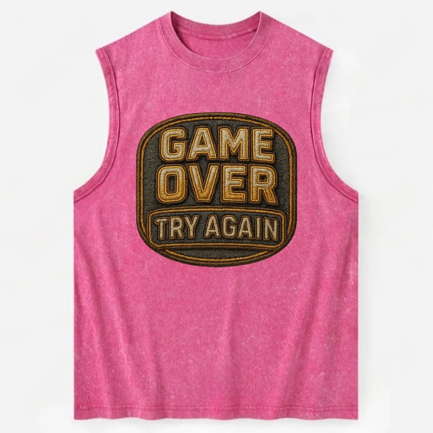Game Over Try Again  - Vintage Washed Tank - Pink
