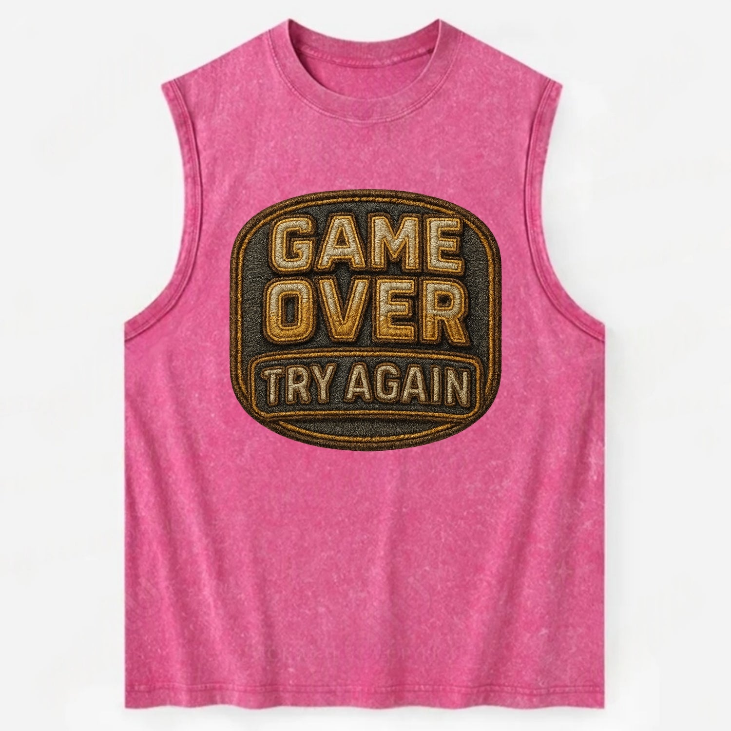 Game Over Try Again  - Vintage Washed Tank - Pink