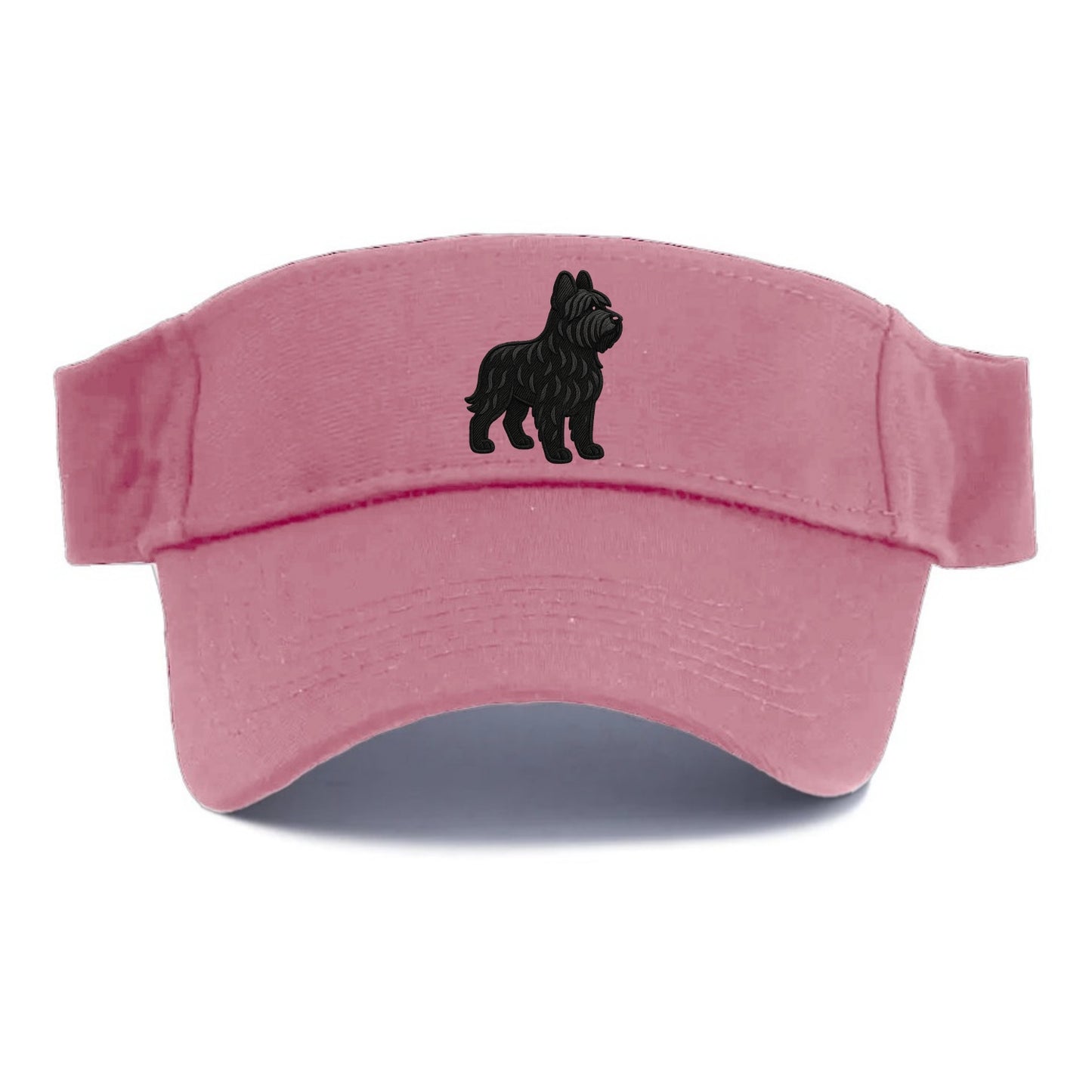 Briard - Black wavy coat embroidered herding pose - Visor - Pink