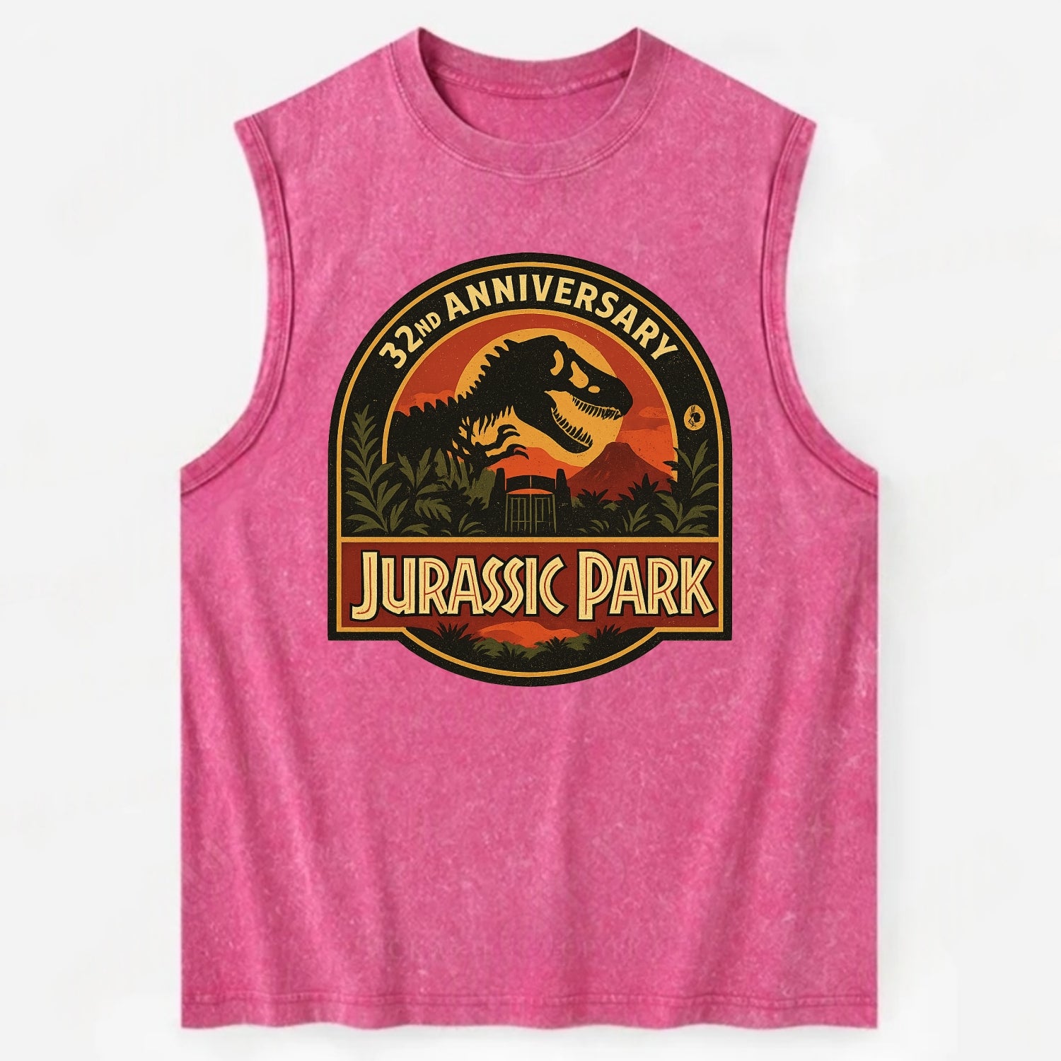 Jurassic Park 32nd Anniversary - Vintage Washed Tank - Pink