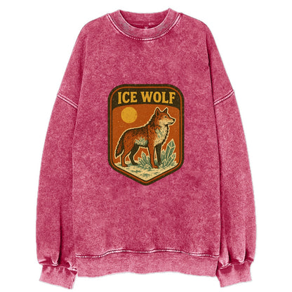 Ice Wolf Crystal  - Vintage Sweatshirt - Pink
