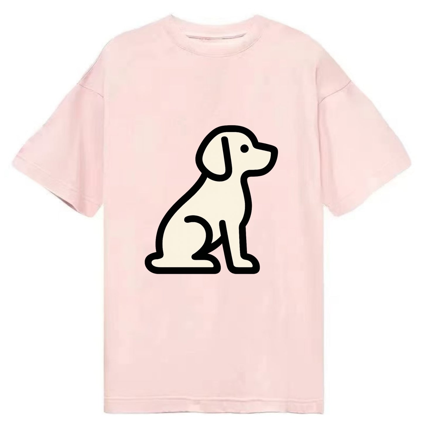 Beagle - Modern minimal sitting pose wit - Classic T-shirt - Pink