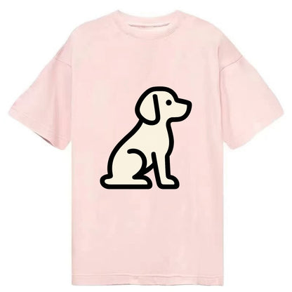 Beagle - Modern minimal sitting pose wit - Classic T-shirt - Pink