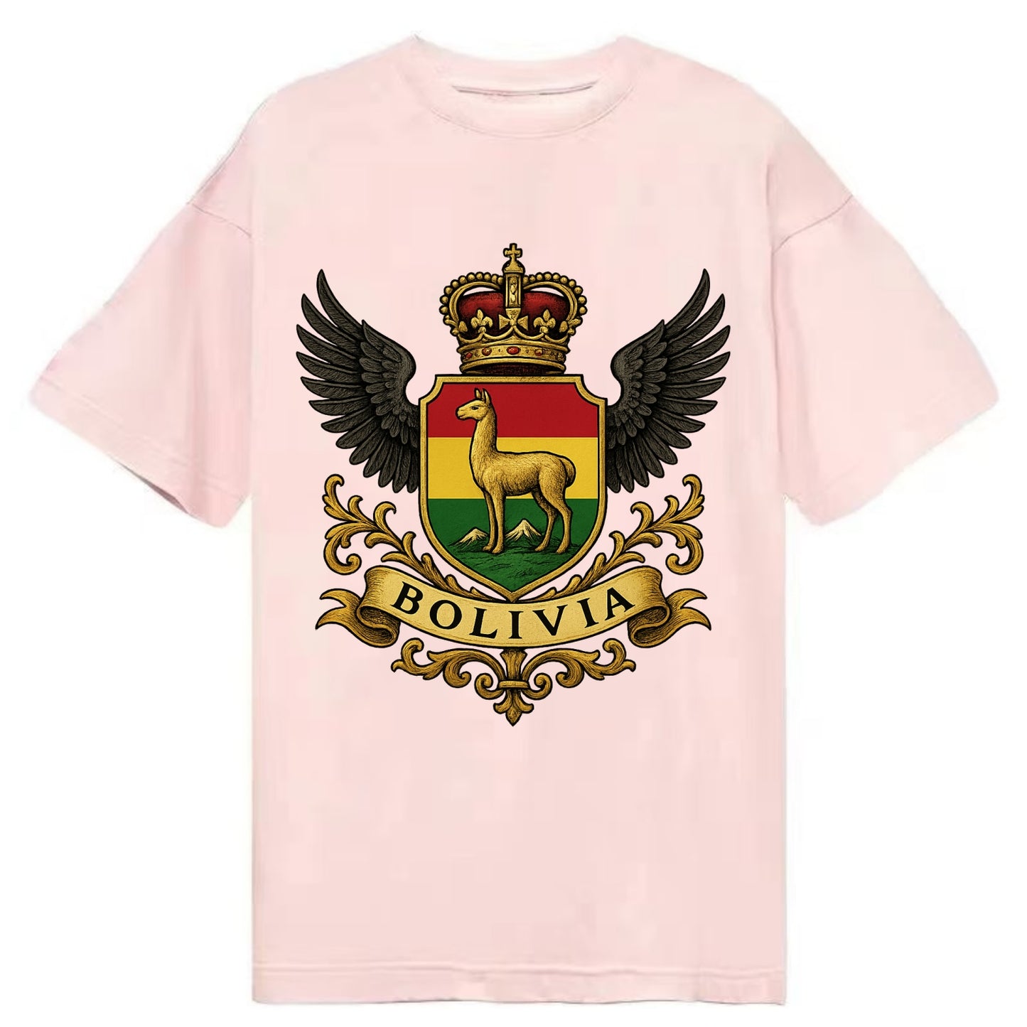 Bolivia Llama Emblem  - Classic T-shirt - Pink