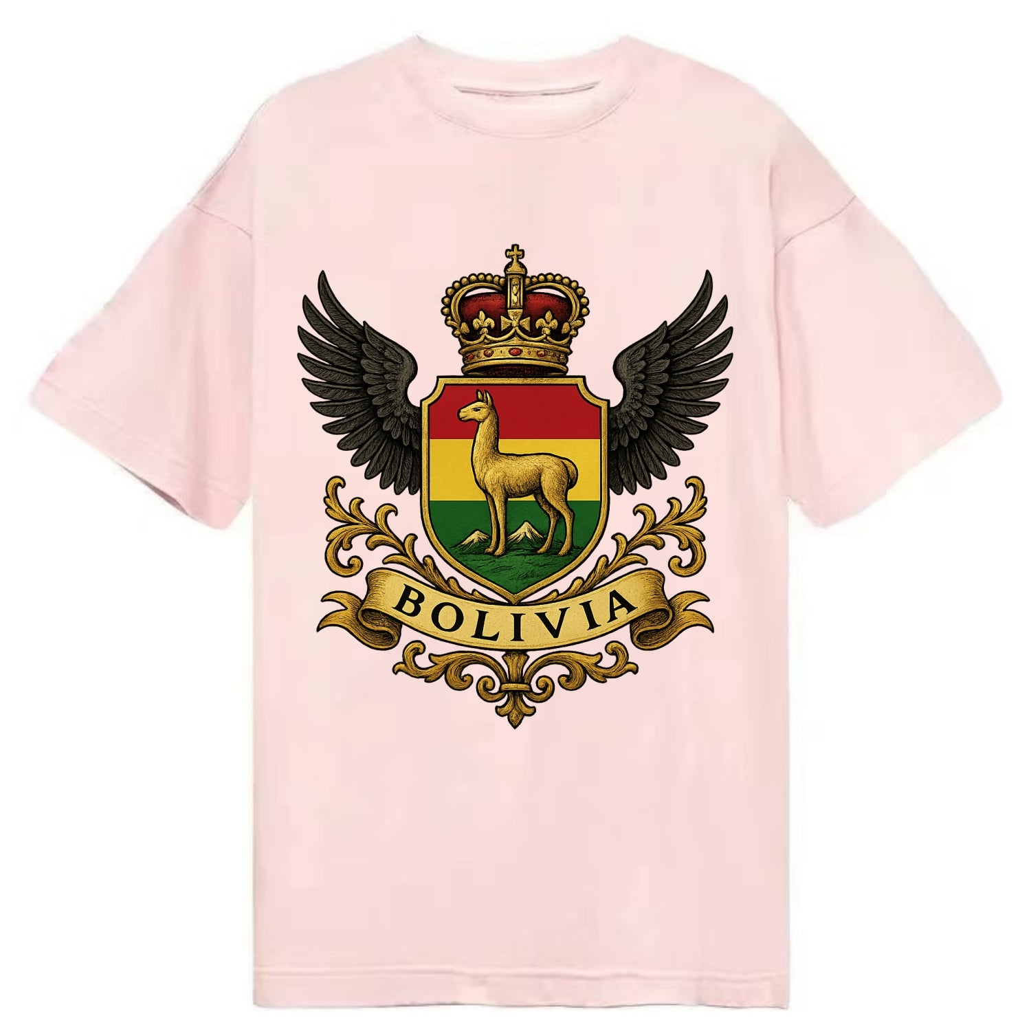 Bolivia Llama Emblem  - Classic T-shirt - Pink