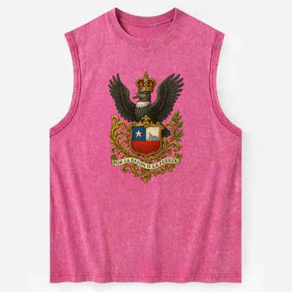 Chile Andean Condor Emblem  - Vintage Washed Tank - Pink