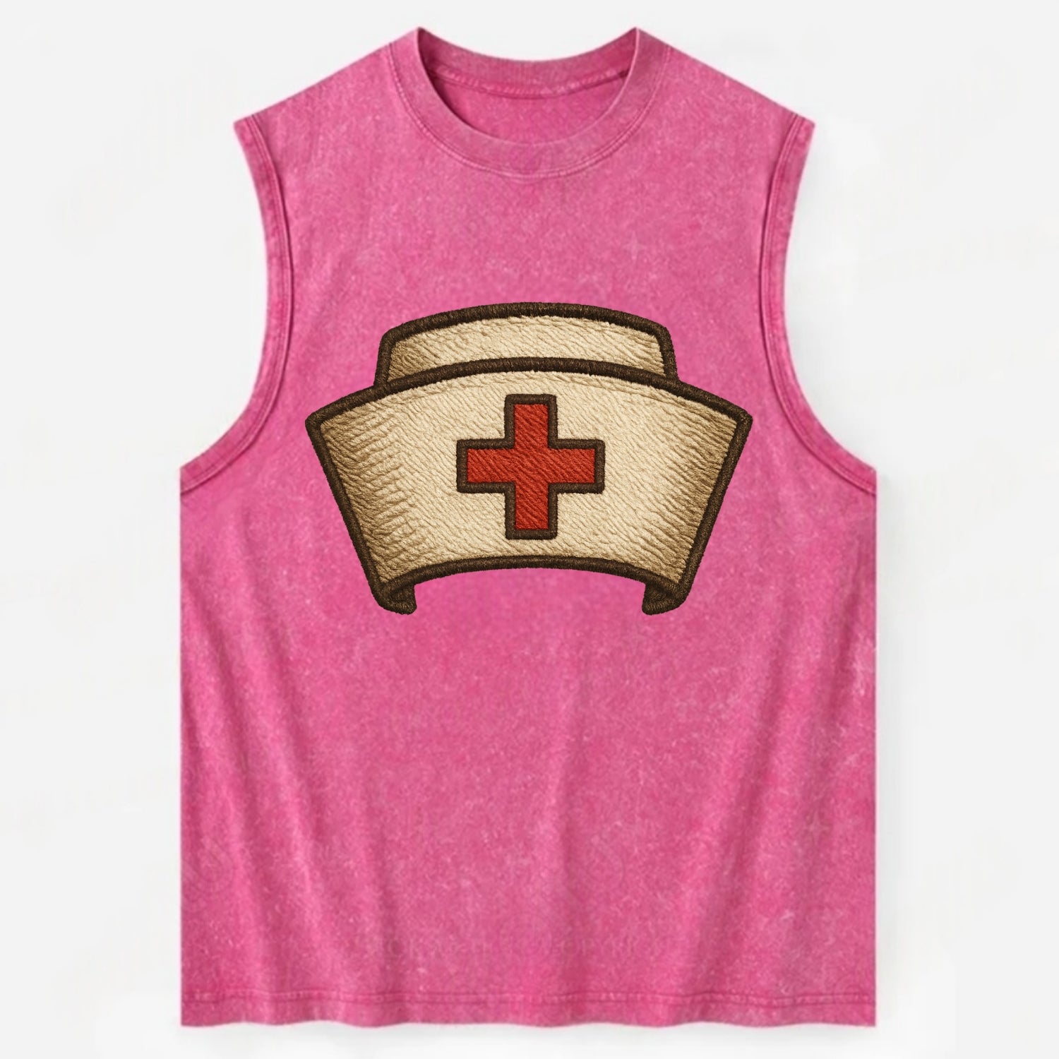 Nurse Cap  - Vintage Washed Tank - Pink