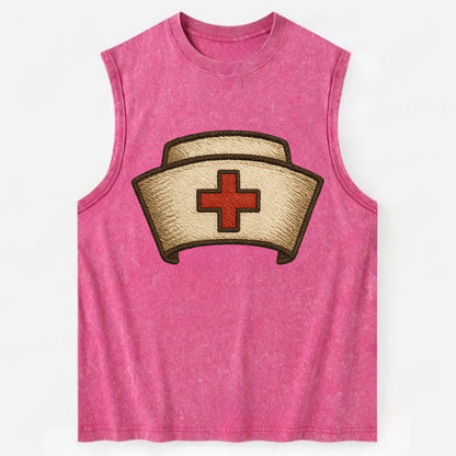 Nurse Cap  - Vintage Washed Tank - Pink
