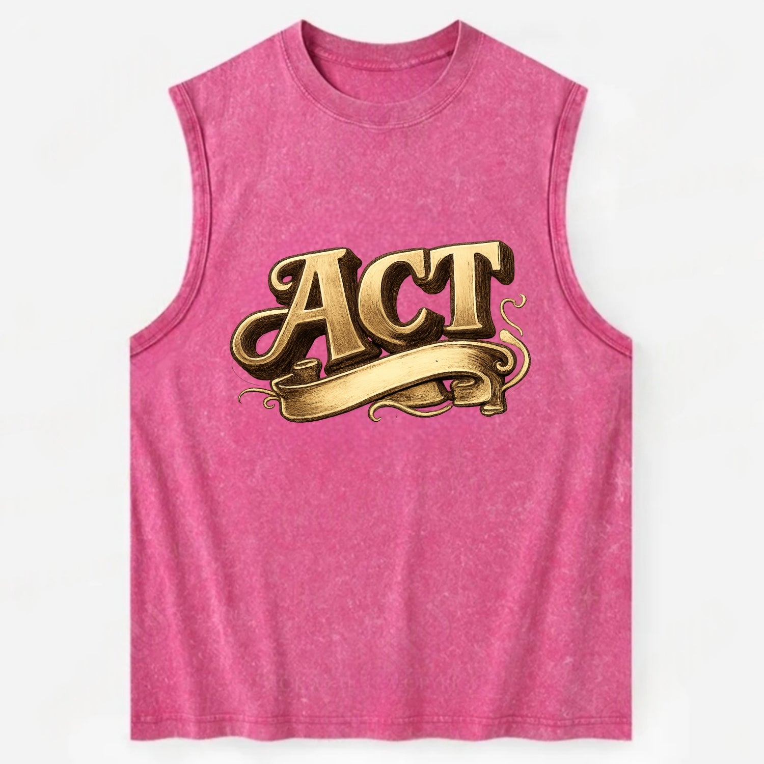 Bold typography design - "ACT" - take action, do something - Vintage Washed Tank - Pink
