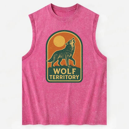 Wolf Territory Marking  - Vintage Washed Tank - Pink