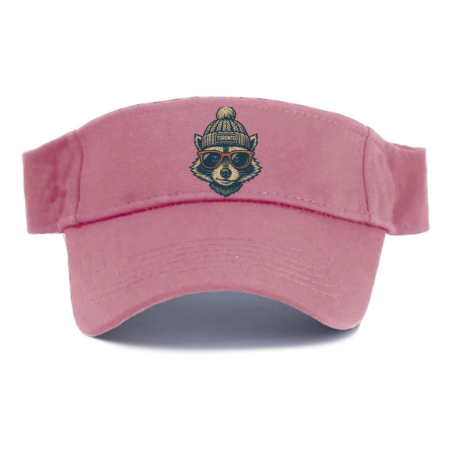 Toronto Raccoon wearing Toronto beanie w - Visor - Pink
