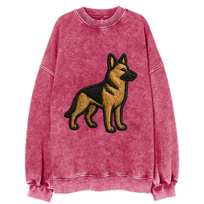 German Shepherd - Trendy minimal silhoue - Vintage Sweatshirt - Pink