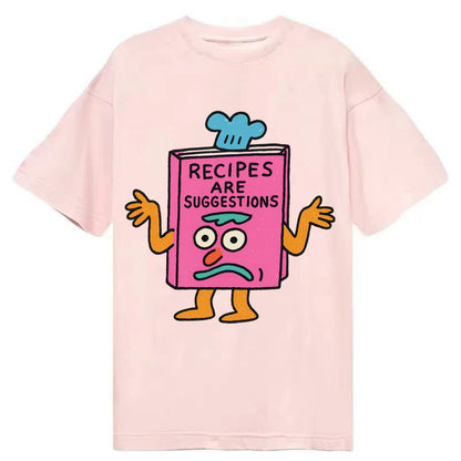 RECIPES ARE SUGGESTIONS | Cookbook shrugging - Classic T-shirt - Pink