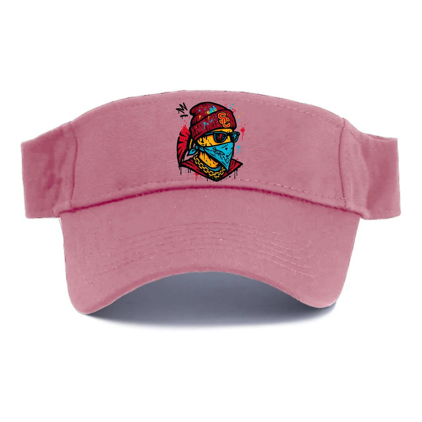 Los Angeles Trojan wearing USC beanie with SC patch - Visor - Pink