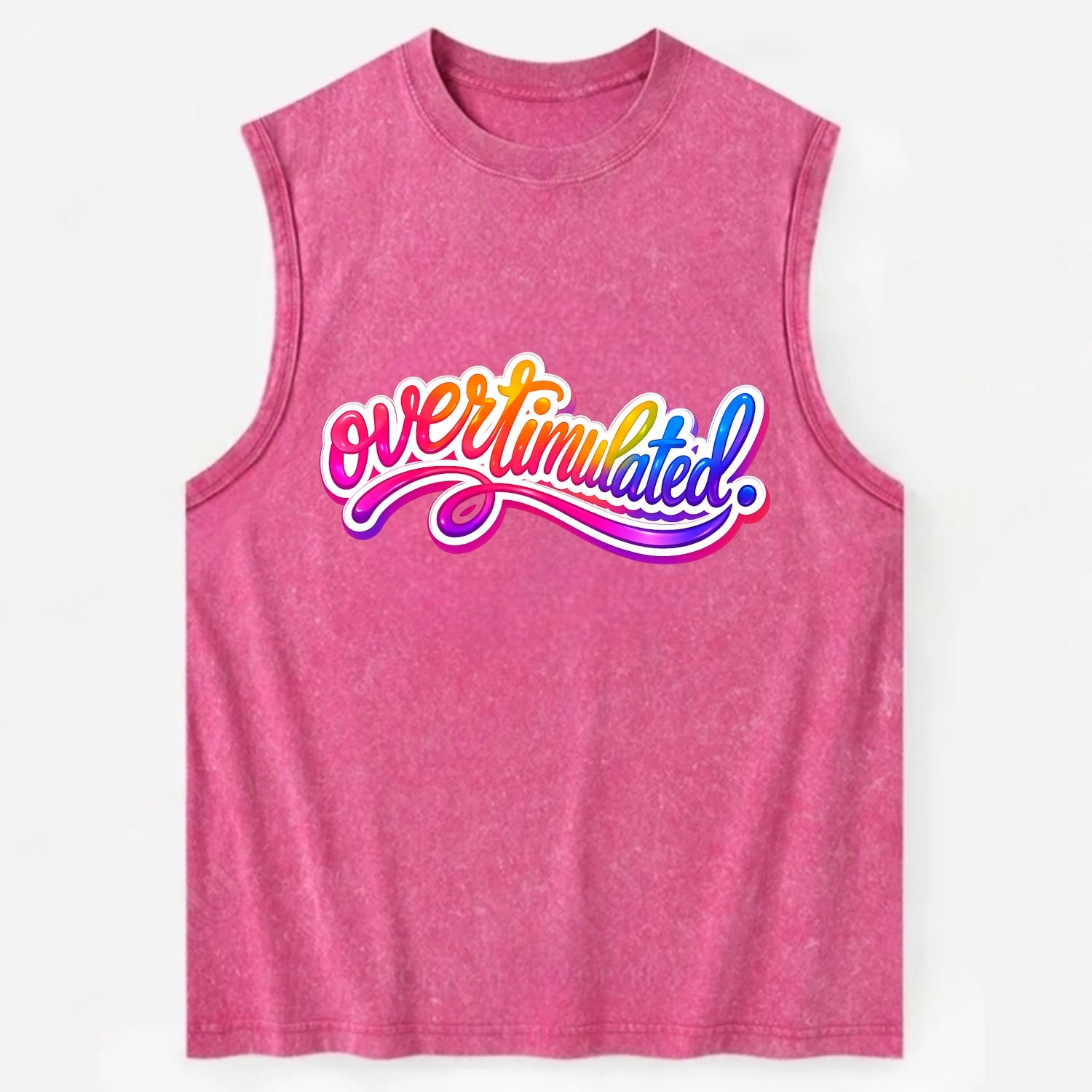 Overstimulated - Vintage Washed Tank - Pink