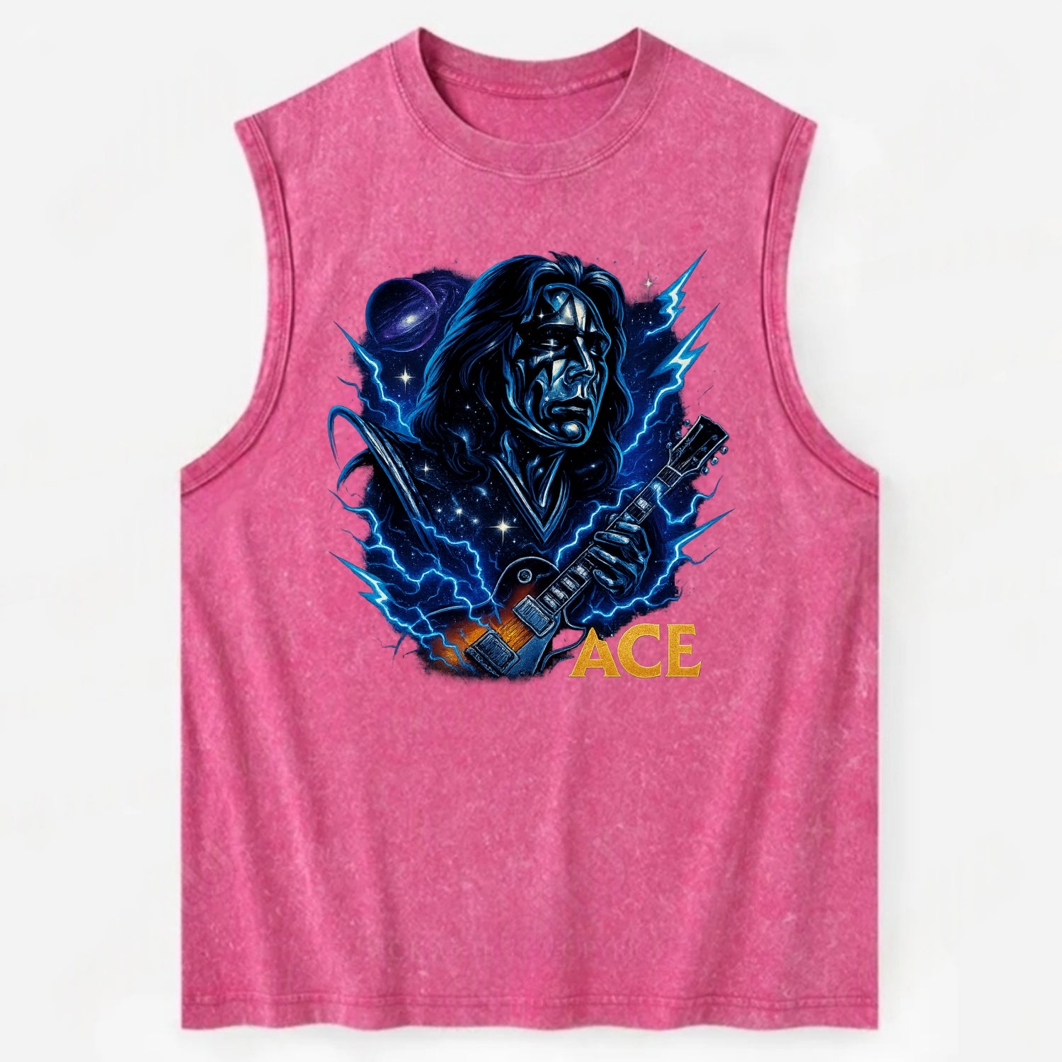 Cosmic Chrome Portrait - Vintage Washed Tank - Pink