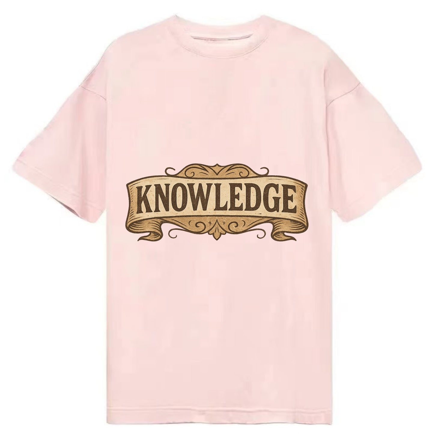 Bold typography design - "KNOWLEDGE" - learning, understanding - Classic T-shirt - Pink