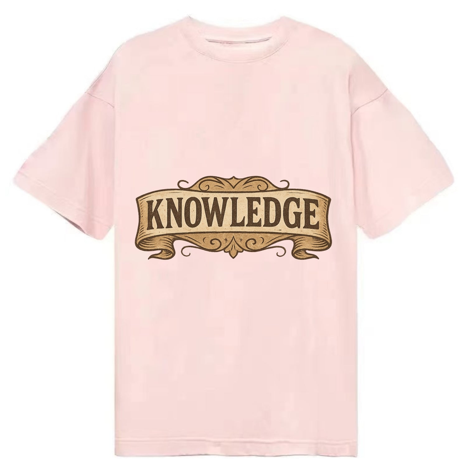 Bold typography design - "KNOWLEDGE" - learning, understanding - Classic T-shirt - Pink
