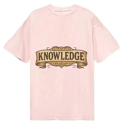 Bold typography design - "KNOWLEDGE" - learning, understanding - Classic T-shirt - Pink