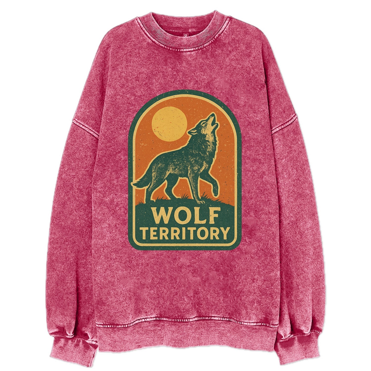 Wolf Territory Marking  - Vintage Sweatshirt - Pink