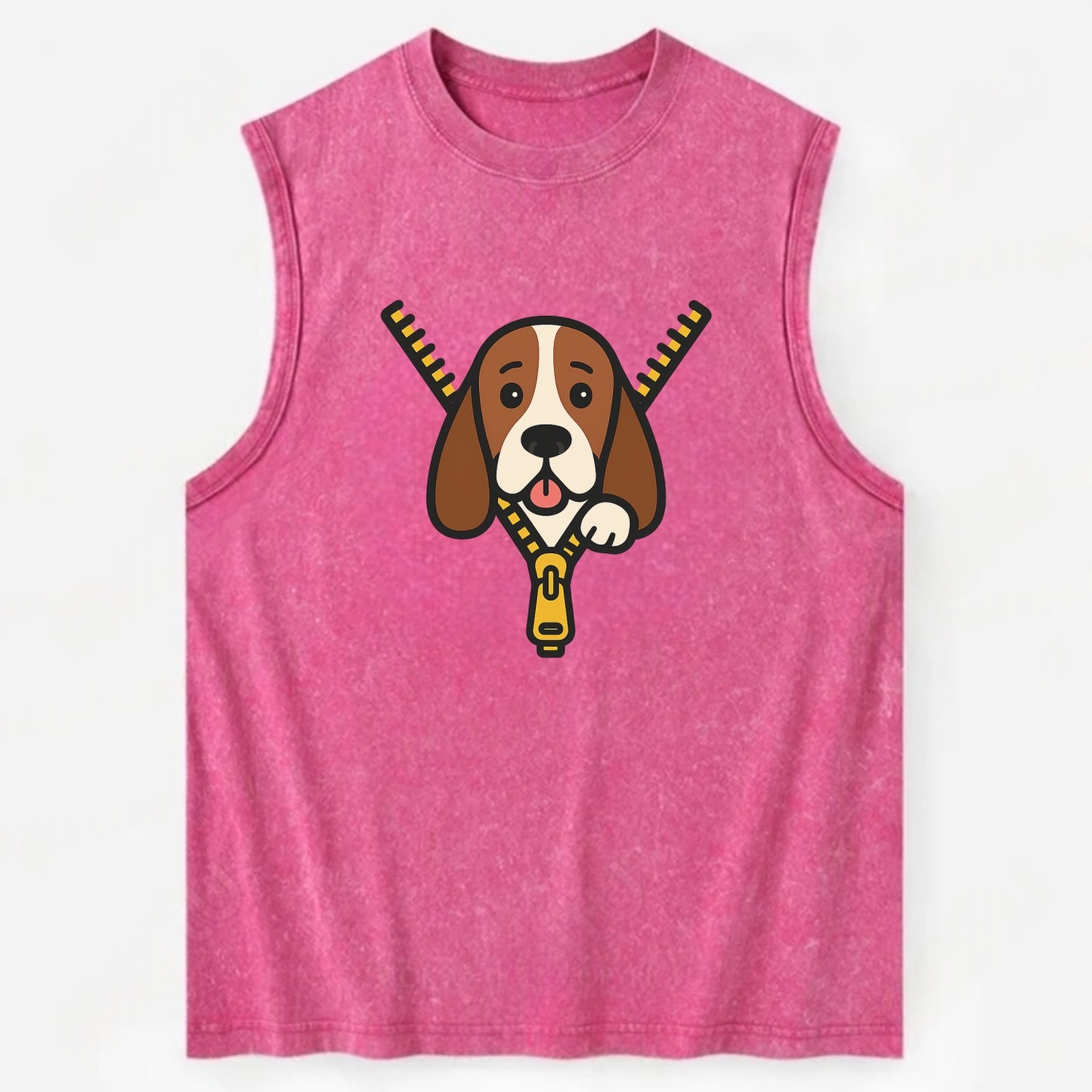 Basset Hound - Vintage Washed Tank - Pink