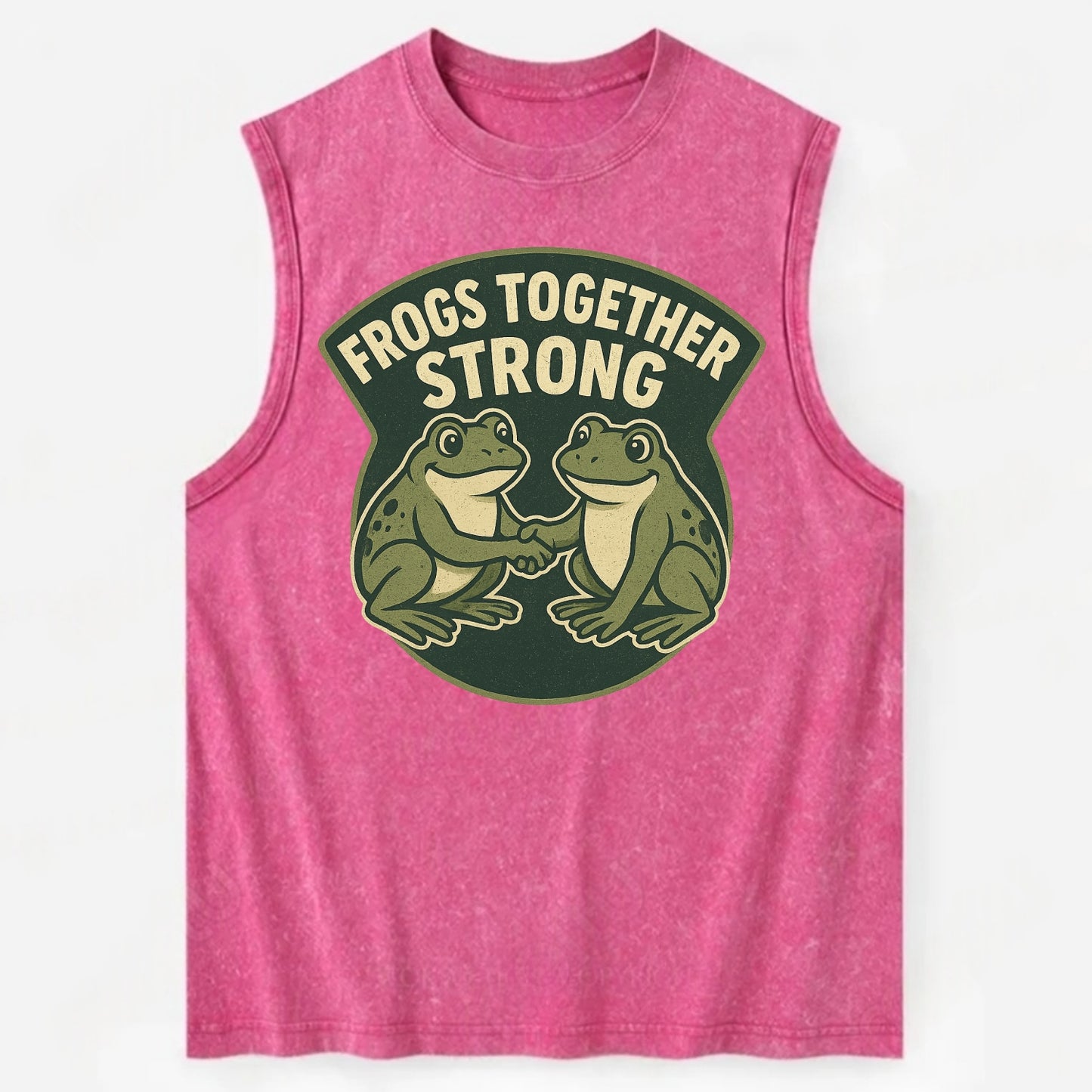 Frogs Together Strong 3 - Vintage Washed Tank - Pink