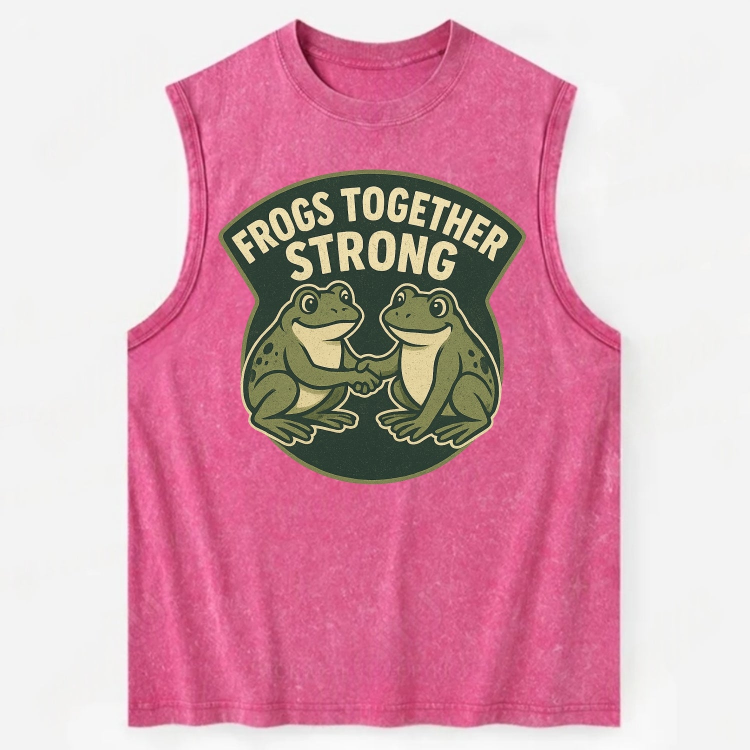 Frogs Together Strong 3 - Vintage Washed Tank - Pink